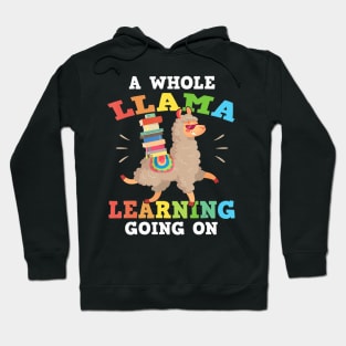 A Whole Llama Learning Going On Back To School Funny Hoodie